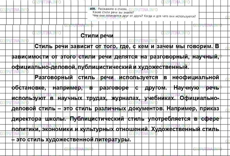 Русский язык 7 класс ладыженская упр 468