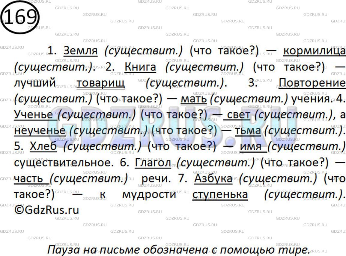 Фото картинка ответа 2: Упражнение № 169 из ГДЗ по Русскому языку 5 класс: Ладыженская