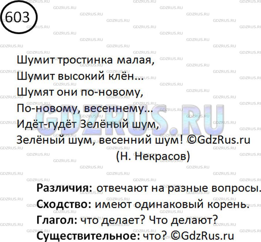 Фото картинка ответа 2: Упражнение № 603 из ГДЗ по Русскому языку 5 класс: Ладыженская