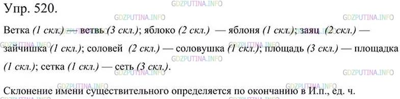 Фото картинка ответа 3: Упражнение № 520 из ГДЗ по Русскому языку 5 класс: Ладыженская