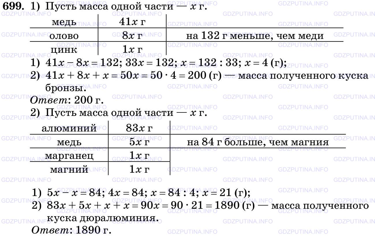 Фото картинка ответа 3: Задание № 699 из ГДЗ по Математике 5 класс: Виленкин