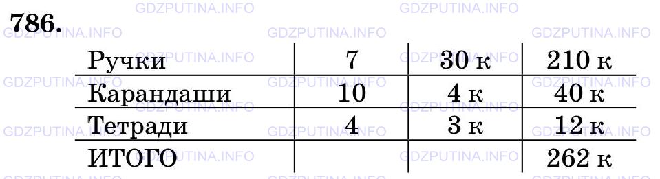 Фото картинка ответа 3: Задание № 786 из ГДЗ по Математике 5 класс: Виленкин